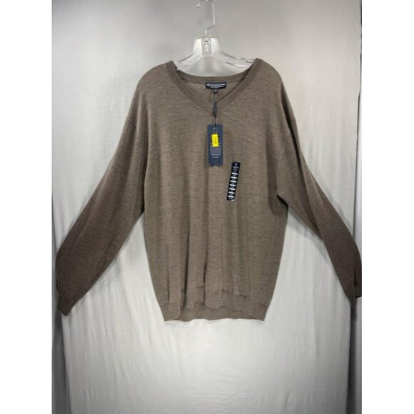 Hart Schaffner Marx 2XT Extra Fine Merino Wool Pullover V-Neck Sweater Beige - Picture 1 of 7